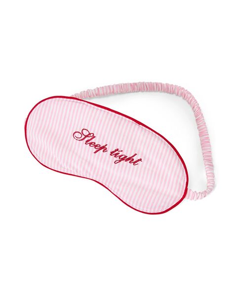 Pinstripe sleep mask, pink/white