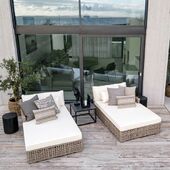 Nomad woven outdoor cushion cover 50x50, linen