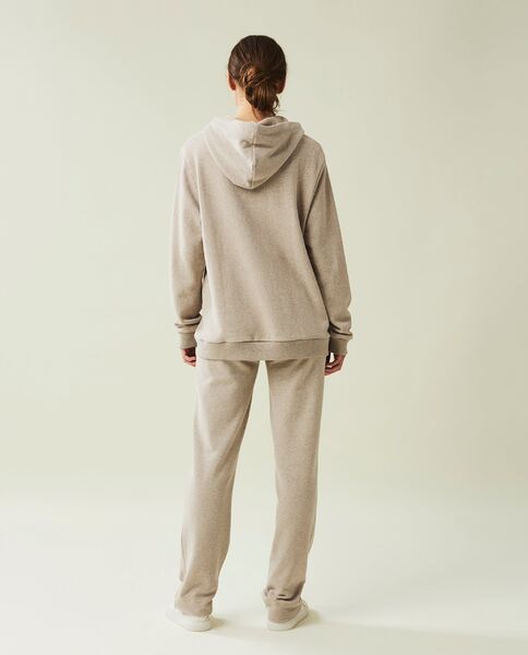 Jenna jersey pants, light brown melange