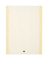 Striped Linen/Cotton Kitchen Towel, Yellow/White