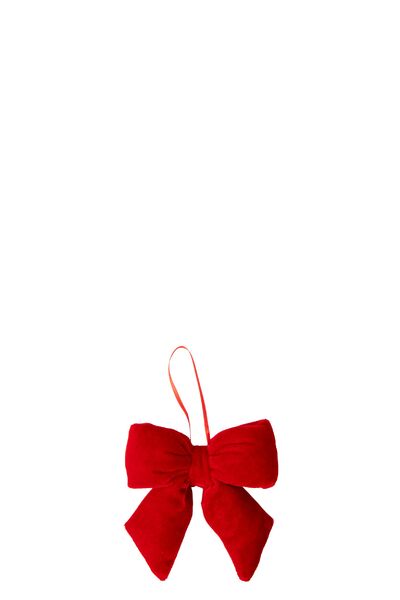 Hanger bow velvet 11cm, red
