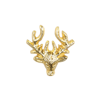 Spear for candle with red deer, brass