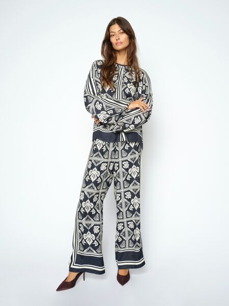 Measa linocut pant long, salute navy