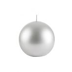 Velvet ball candle 10cm, silver