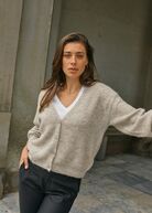 Thora knit cardigan, feather gray