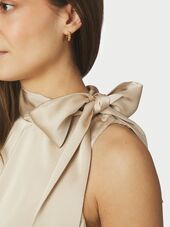 Veda drapy satin top, dark sand