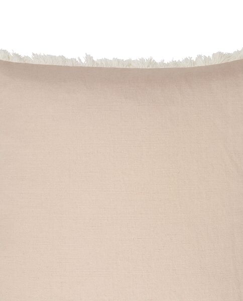 Linen/Cotton Fringe Pillow Cover 50x50, Beige
