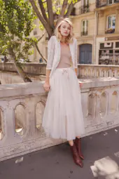 Aria tulle skirt, ecru