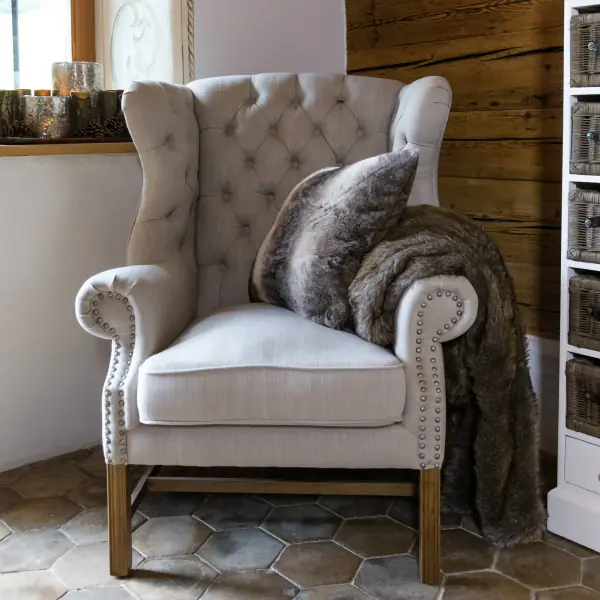 Franklin park wing chair, linen flax