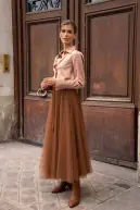 Aria tulle skirt, camel