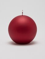 Velvet ball candle 10cm, cranberry