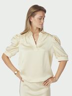 Roella heavy sateen blouse, light yellow