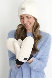 UGGfluff mitten with logo tape, nimibus