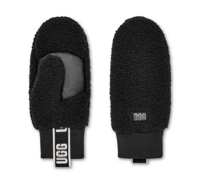 UGGfluff mitten with logo tape, black