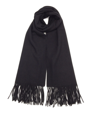 Scarf blended with cashmere, black
