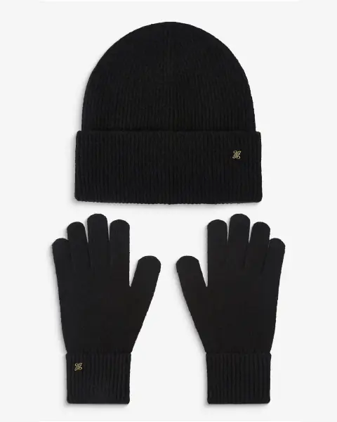 Anicet beanie & gloves, noir