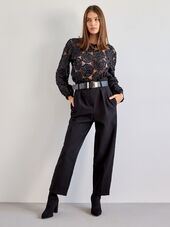 Rosette blouse, black