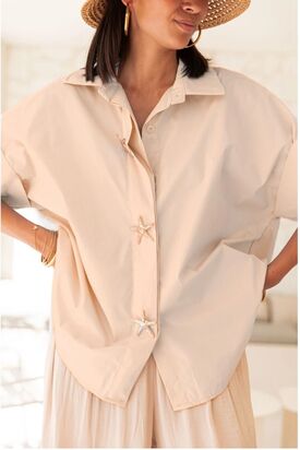 Starfish button shirt, ecru