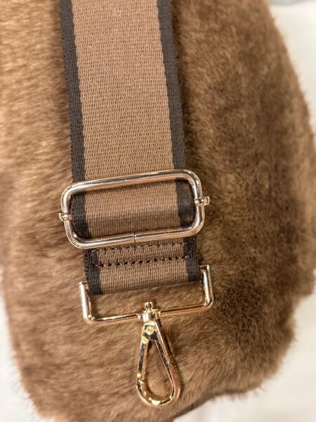 Odetta faux fur bag, taupe