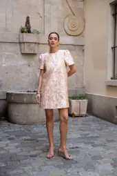 Short printed saint-tropez dress, rose