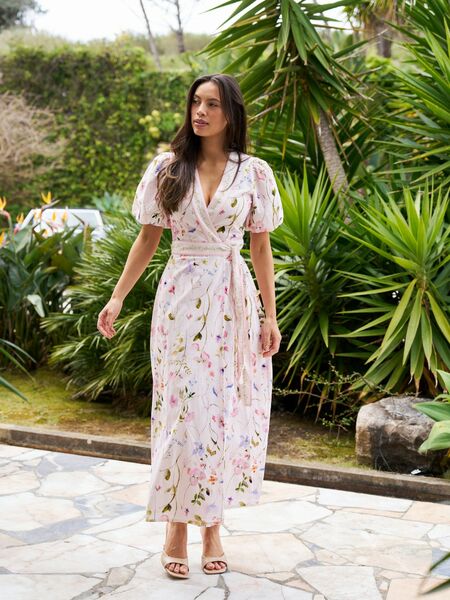 Clarine flower dress, off white