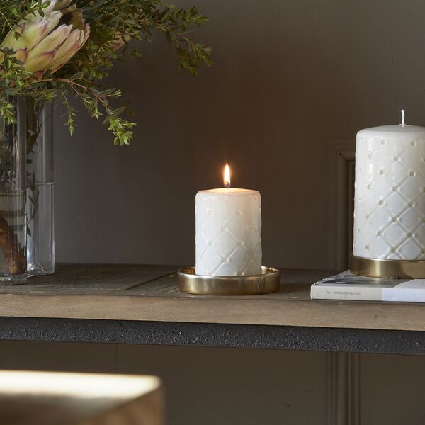 Pillar candle padded 7x10, white