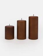 Velvet pilar candle 15x7, sepia