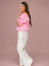 June pellavapusero, pinkki