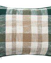 Checked recycled cotton pillow 30x40, green/beige/white