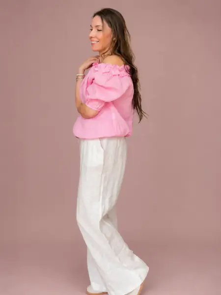 June pellavapusero, pinkki