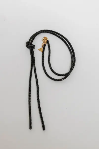 Carrie long necklace, black