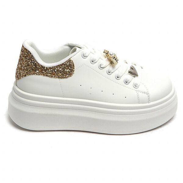 Sneakers with charms, gold