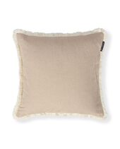 Linen/Cotton Fringe Pillow Cover 50x50, Beige