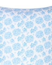 Floral Printed Organic Cotton Pillow Cover 50x50, Blue/White