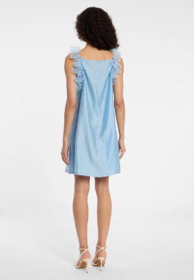 Frill dress, blue