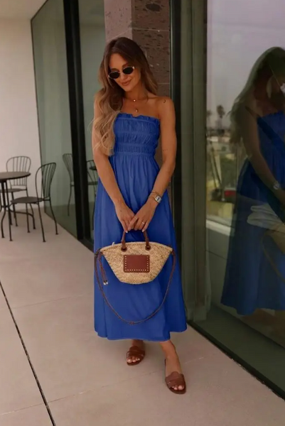 Viscose dress, royal blue