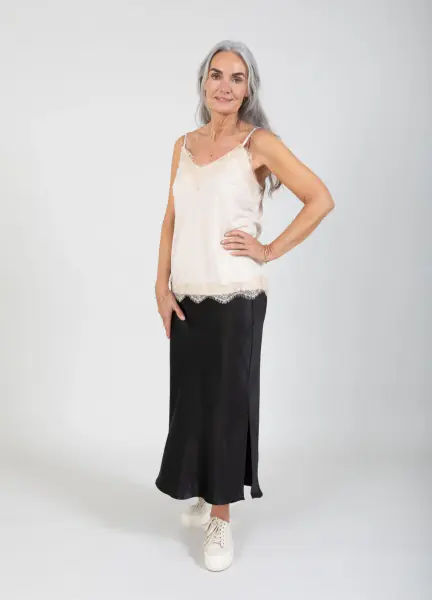 Rosie lace top, nude