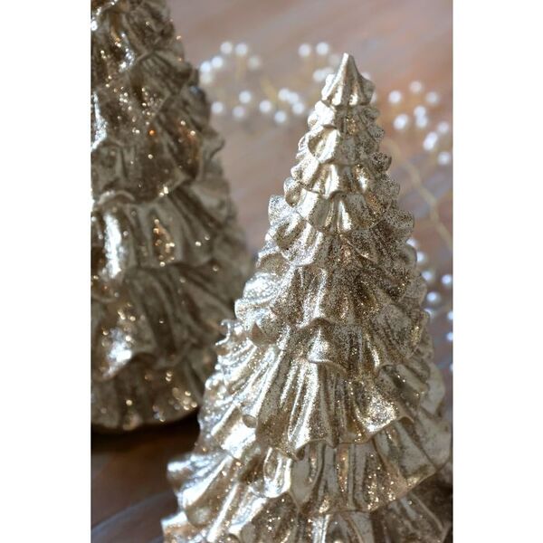 Christmas tree with glitter 25cm, champagne