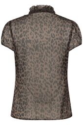 Lilja shirt, chocolate brown leopard