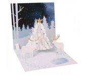 3D card with envelope, midnight tree