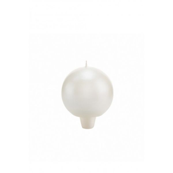 Velvet festivo candle 6cm, pearl