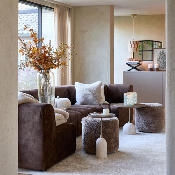 Bovery footstool, raccoon taupe