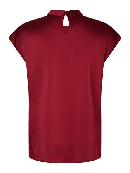 Fleur drapy satin blouse, wine