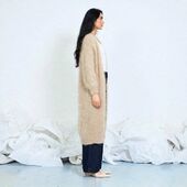 Long mohair cardigan, light beige