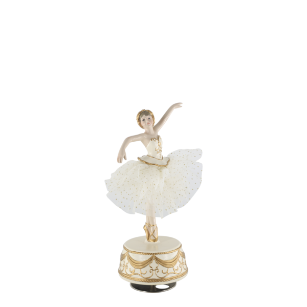 Noël ballerina with carousel, antique white