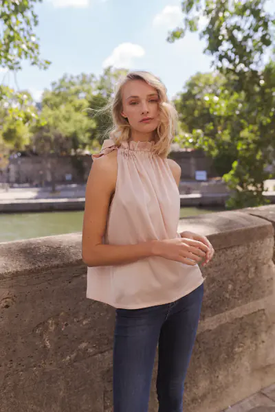 Elisabeth satin top, rose