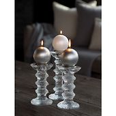 Velvet festivo candle 6cm, pearl