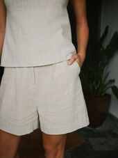 Sega ramie shorts, Natural