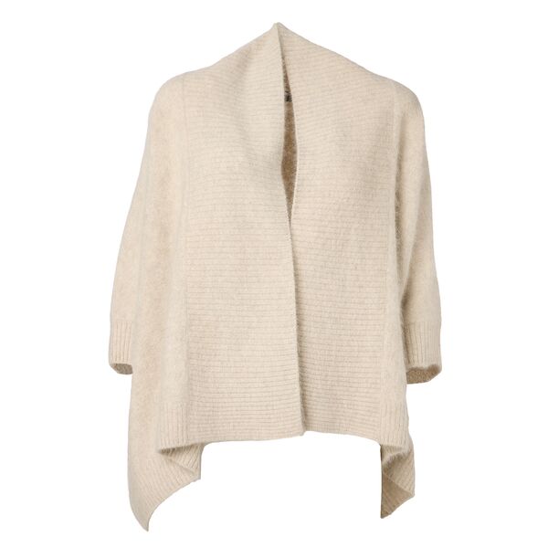 Rose raccoon blend cardigan, cailloux