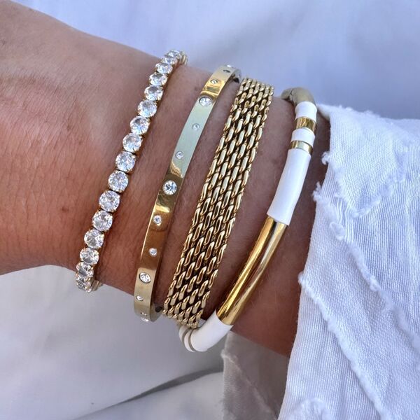 Elastic tennis bracelet, gold